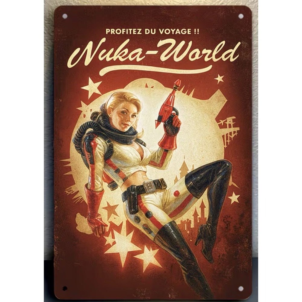 New NUKA-WORLD Fallout 4 Video Game Tin Sign 12'' X 8'' Bar Man Cave Game Room